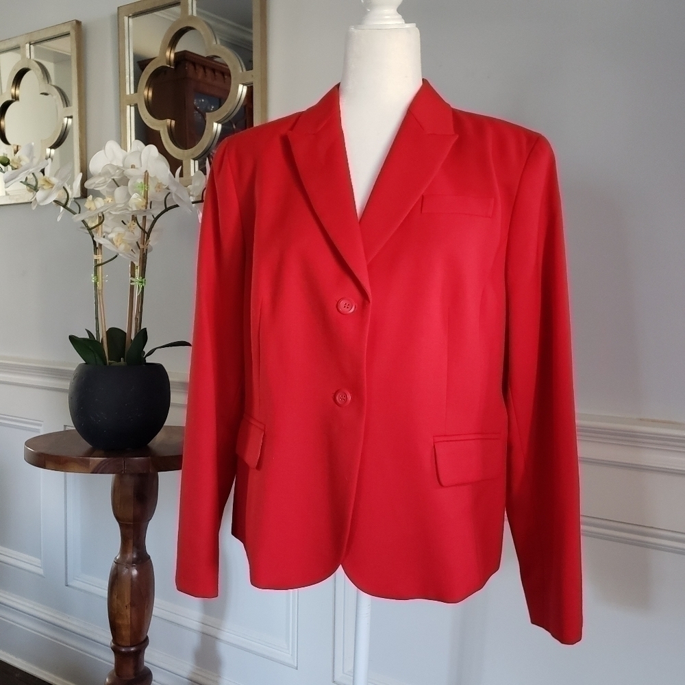 NEW Pendleton Holiday Red Wool Blazer Suit Jacket 18P Office Church Classic